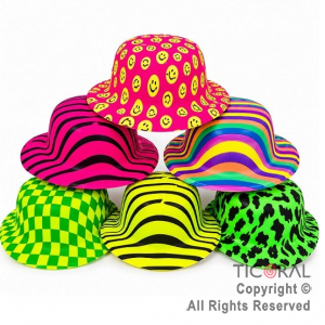 SOMBRERO BOMBIN FLUO SURTIDO x 6